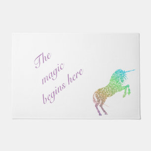 Paillasson La Magie Commence Ici La Mat De Porte Unicorne