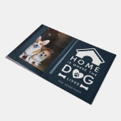 Paillasson La maison est l'endroit où le chien vit Nom (Incliné)