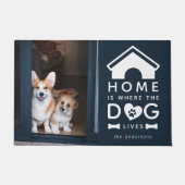 Paillasson La maison est l'endroit où le chien vit Nom (Devant)