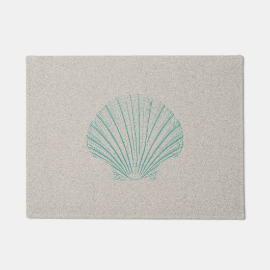 Paillasson La mer Shell d'Aqua avec le sable donnent une (Devant)