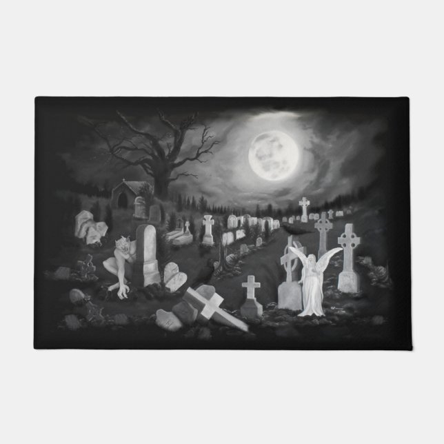 Paillasson La nuit sur le cimetière - Angel avec Diable (Devant)