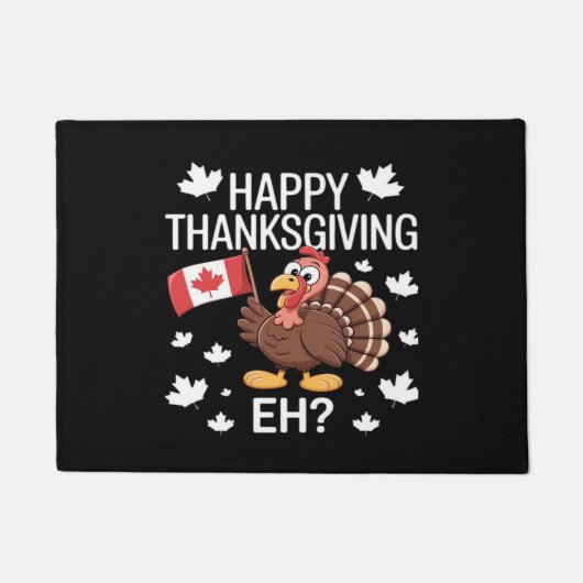 Paillasson La Turquie avec le Canada Bon thanksgiving Drapeau (Devant)