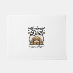 Paillasson La vie de papa Cocker Spaniel est rude Vintage T-s