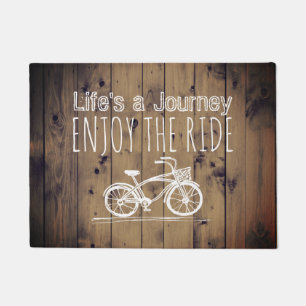 Paillasson La vie en bois rustique de Boho de bicyclette