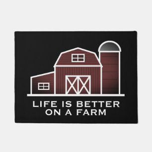 Paillasson La vie est meilleure sur une ferme rouge grange po