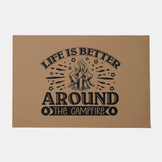 Paillasson La Vie Est Mieux Autour Du Feu De Campagne (Devant)