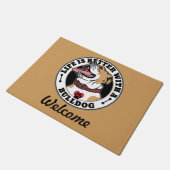 Paillasson La Vie Personnalisée De Bulldog Est Meilleure Avec (Incliné)