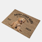 Paillasson Labradoodle mat Amoureux des chiens personnalisé (Incliné)