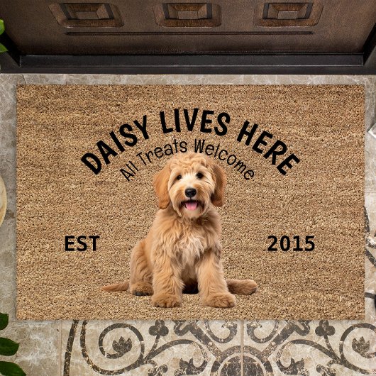 Paillasson Labradoodle mat Amoureux des chiens personnalisé