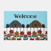 Paillasson Labrador Duo Vous regarde Welcome Doormat (Devant)