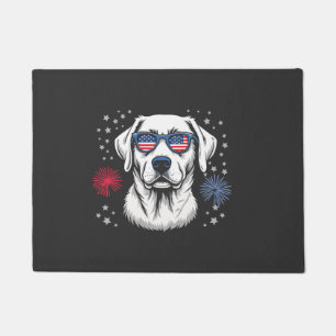 Paillasson Labrador patriotique avec lunettes de soleil USA