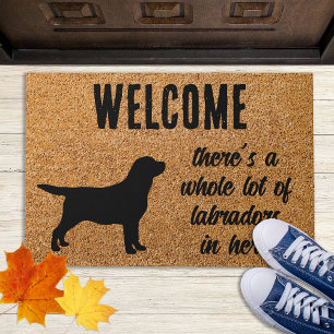 Paillasson Labrador Retriever - Bienvenue adorable chien Blac