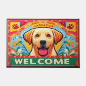 Paillasson Labrador Retriever Chien Bienvenue Frontière color (Devant)