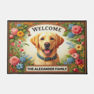 Paillasson Labrador Retriever Chien Haven, Floral Chic Welcom