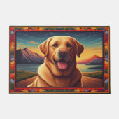 Paillasson Labrador Retriever Chien Paysage Cadre Floral (Devant)