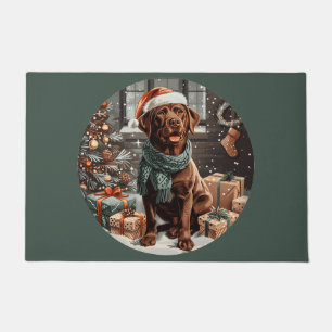 Paillasson Labrador Retriever Chocolat de Noël Chien