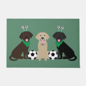 Paillasson Labrador Retriever Dogs Jouer Au Football (Devant)