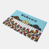 Paillasson Labrador Trio Vous Regarder Bienvenue (Incliné)