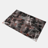 Paillasson L'abstraction grossière. Brown, noir et blanc. (Incliné)