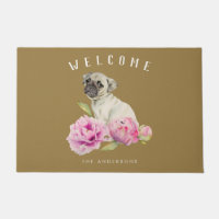 L'accueil floral | de chien de carlin ajoutent le