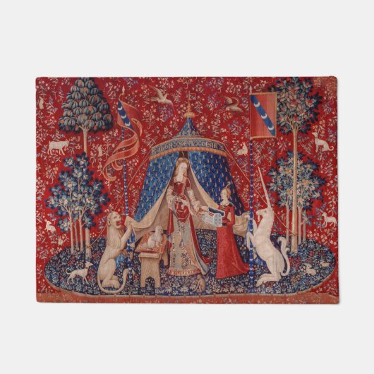 Paillasson Lady and Unicorn Medieval Tapestry Desire (Devant)