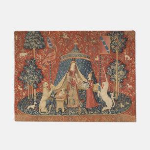 Paillasson Lady Et La Licorne Moyen Age Tapisserie Vintage