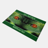 Paillasson Ladybug sur la feuille gros personnalisation (Incliné)