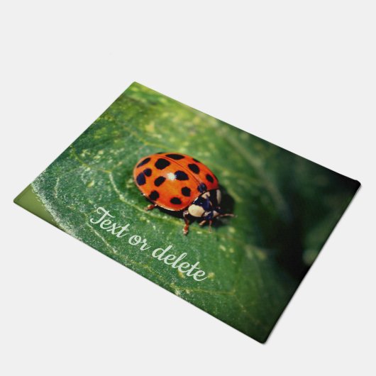 Paillasson Ladybug sur la feuille gros personnalisation (Incliné)