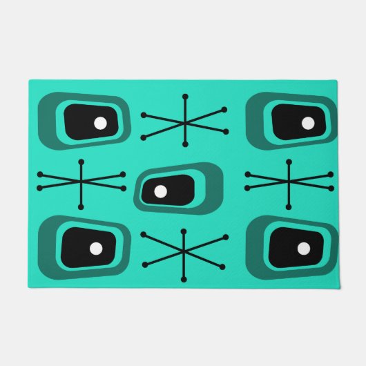 Paillasson L'Âge atomique rétro Turquoise (Devant)