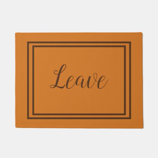 Paillasson Laisser élégant script orange et Brown (Devant)
