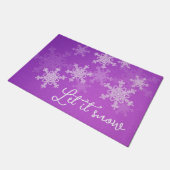 Paillasson Laisser la neige violet blanc Snowflakes minimalis (Incliné)