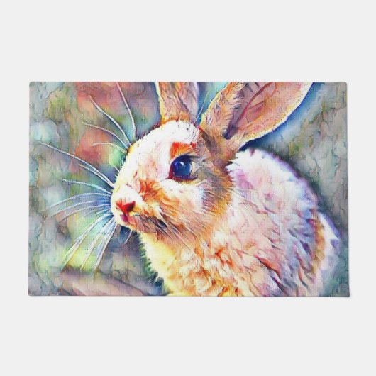 Paillasson lapin aquarell (Devant)