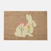 Paillasson Lapin de Pâques&Fleurs burlap - rustique (Devant)