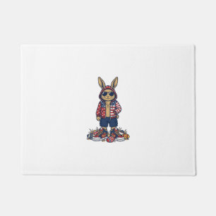 Paillasson Lapin de Pâques Patriotique Chemise Vintage Vector