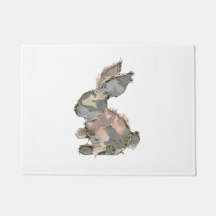 Paillasson Lapin Drôle Crochet Patchwork Camo Lapin Heureux E