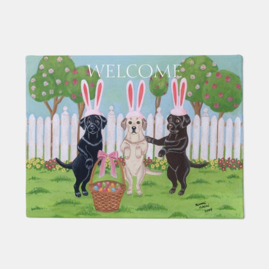 Paillasson Lapins de Labrador Pâques ! ! (Devant)