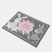 Paillasson Lapins De Pâques Dessinés À La Main (Incliné)