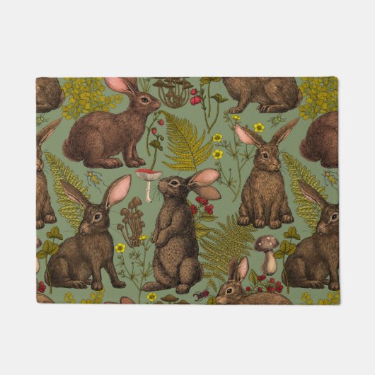 Paillasson Lapins et la flore boisée (Devant)