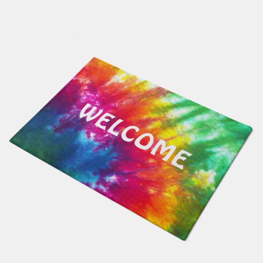Paillasson L'arc-en-ciel teignent en nouant (Incliné)