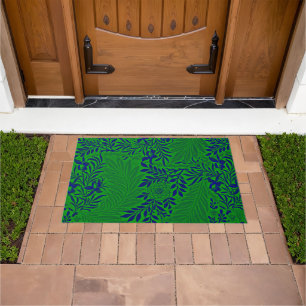 Paillasson Larkspur en vert et bleu vibrant