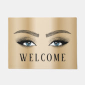 Paillasson Lashes Brows Salon d'or moderne Bienvenue (Devant)