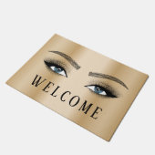 Paillasson Lashes Brows Salon d'or moderne Bienvenue (Incliné)