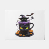 Paillasson Latte d'Halloween Chat Sorcière - Café Déplaisant  (Devant)