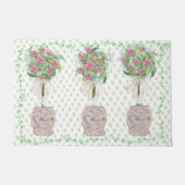 Paillasson Lattice Green Topiary Roses Ginger jars jar (Devant)