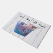 Paillasson Lave-Linge Colorée Sur Les Couvercles Dans Panier  (Incliné)