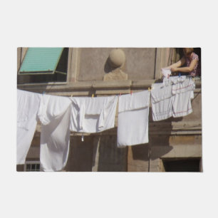 Paillasson Lave-linge sur le fil de linge du balcon Porte Mat