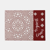 Paillasson LavishlyOn Stellar En vichy Rouge Blanc Chien Chat (Devant)