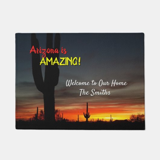 Paillasson Le "Arizona est extraordinaire !" Cactus de désert (Devant)