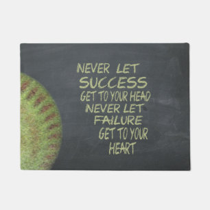 Paillasson Le base-ball de Fastpitch de succès de motivation