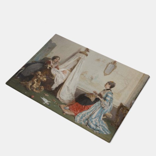 Paillasson Le bébé dort (par Gerolamo Induno) (Incliné)